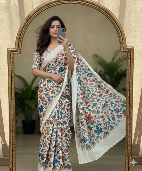 Svara asvi floral butta-2 saree wholesale clothing online